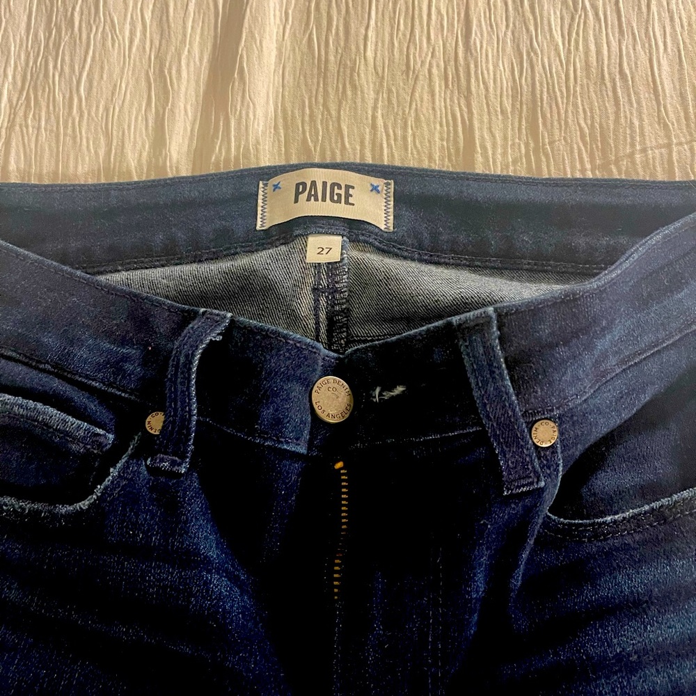 Pair of Paige brand jeans! Very lightly worn only twice!size 27